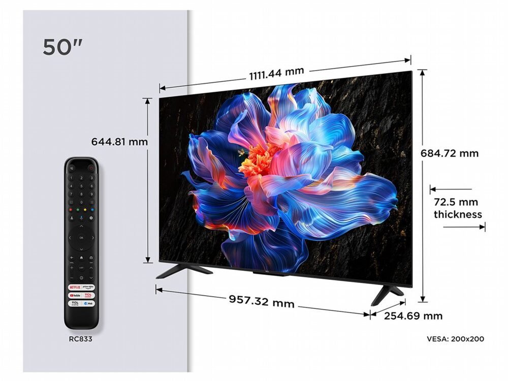 TCL 50P6K | 50" 4K UHD LED TV | HDR10 | Google TV