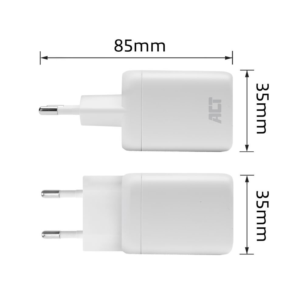 ACT AC2175 | 100W USB-C-lader | 2× USB-C | Power Delivery 3.2 | PPS & AVS | GaNFast - Afbeelding 9