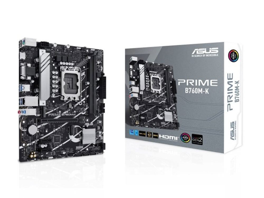 ASUS PRIME B760M-K | Intel B760 | LGA 1700 | DDR5 | 2x M.2 | 2.5GbE | micro-ATX Moederbord