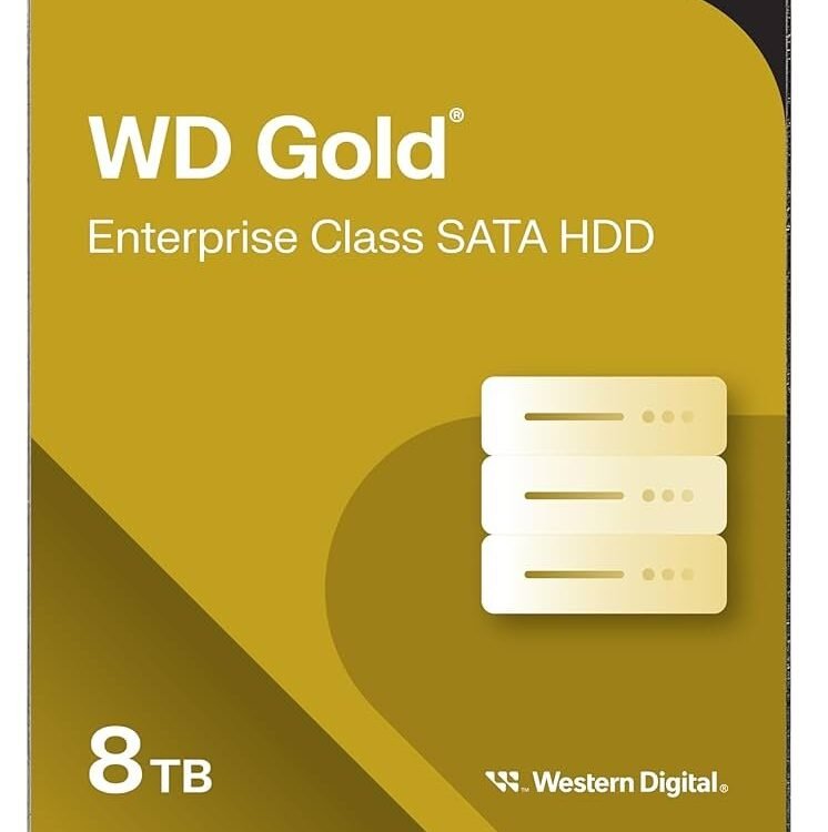Western Digital Gold WD8005FRYZ | 8TB Enterprise Harde Schijf | 7200 RPM | 256MB Cache | SATA III | 3.5 inch