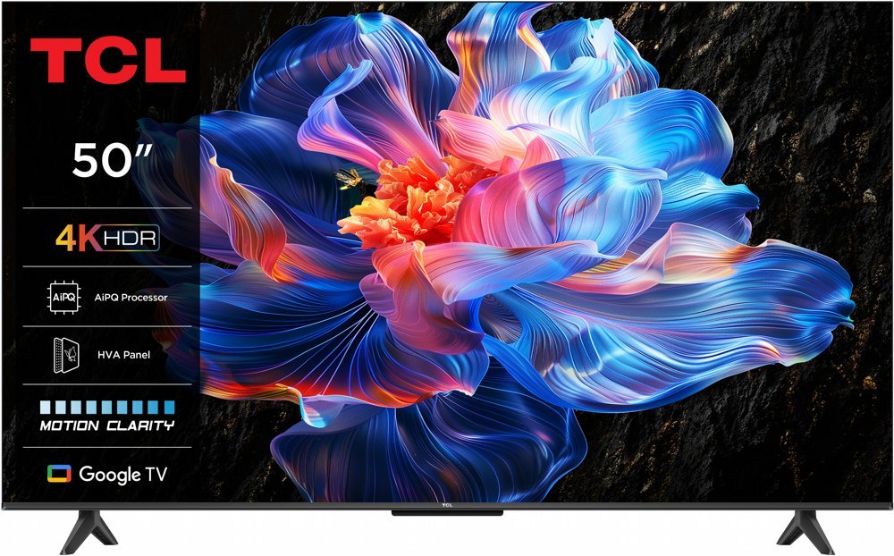 TCL 50P61K 50" | 4K UHD Smart TV | Google TV | HDR | Zwart