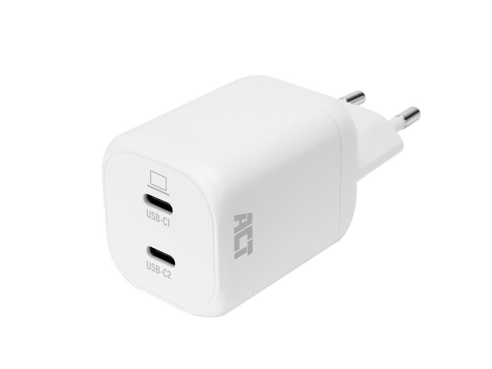 ACT AC2175 | 100W USB-C-lader | 2× USB-C | Power Delivery 3.2 | PPS & AVS | GaNFast