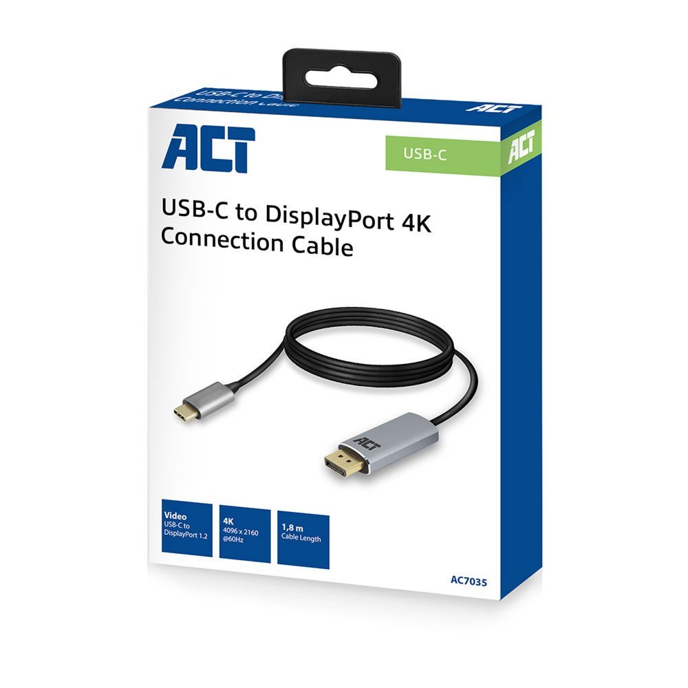 ACT AC7035 | USB-C naar DisplayPort Kabel | 1,8 m - Afbeelding 5