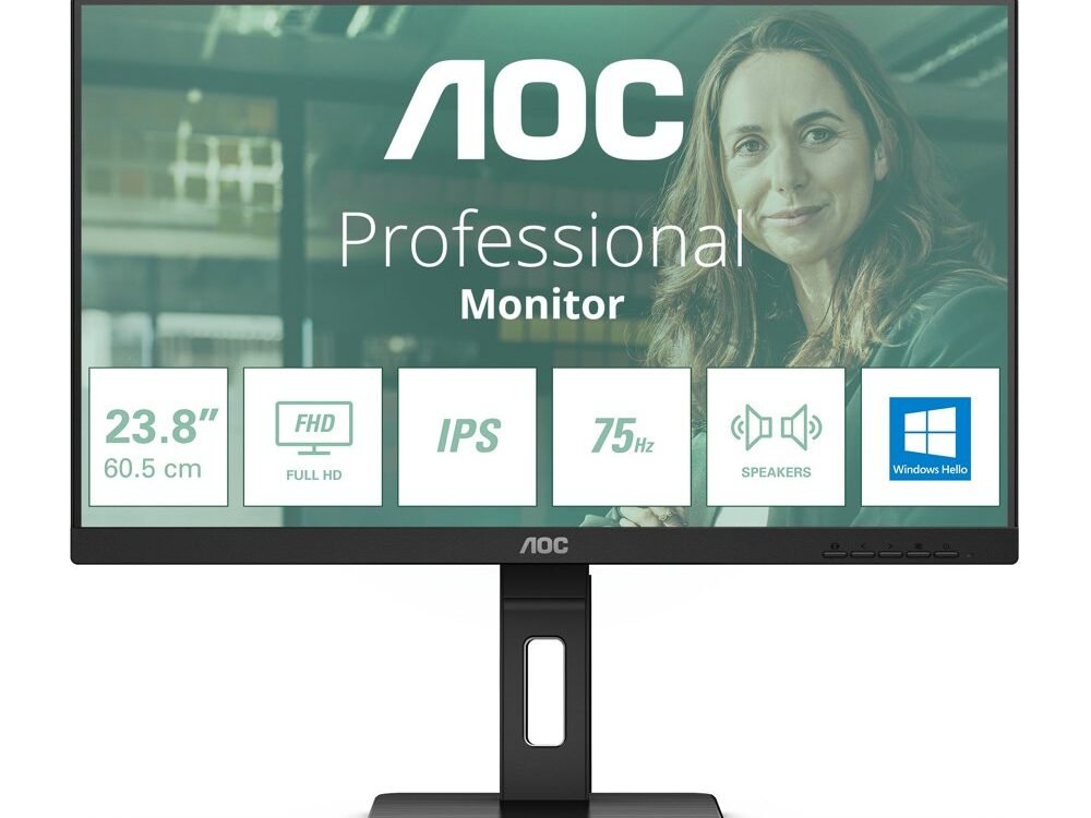 AOC 24P3CW | 23.8" Full HD IPS | 100Hz | 4ms | USB-C 65W | 5MP Webcam