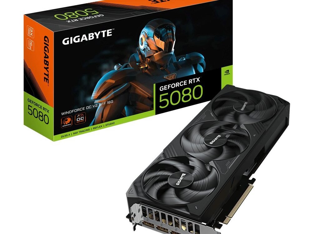 GIGABYTE GeForce RTX 5080 WINDFORCE OC V2 SFF | 16GB GDDR7 | Videokaart
